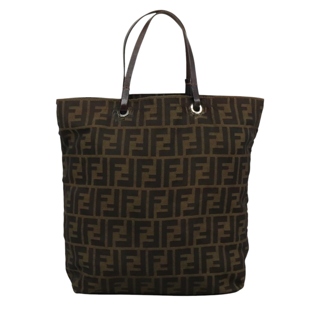 FENDI Zucca Canvas Tote Bag Brown Blackbs21600