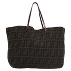 FENDI Zucca Canvas Tote Bag Brown Blackbs21636