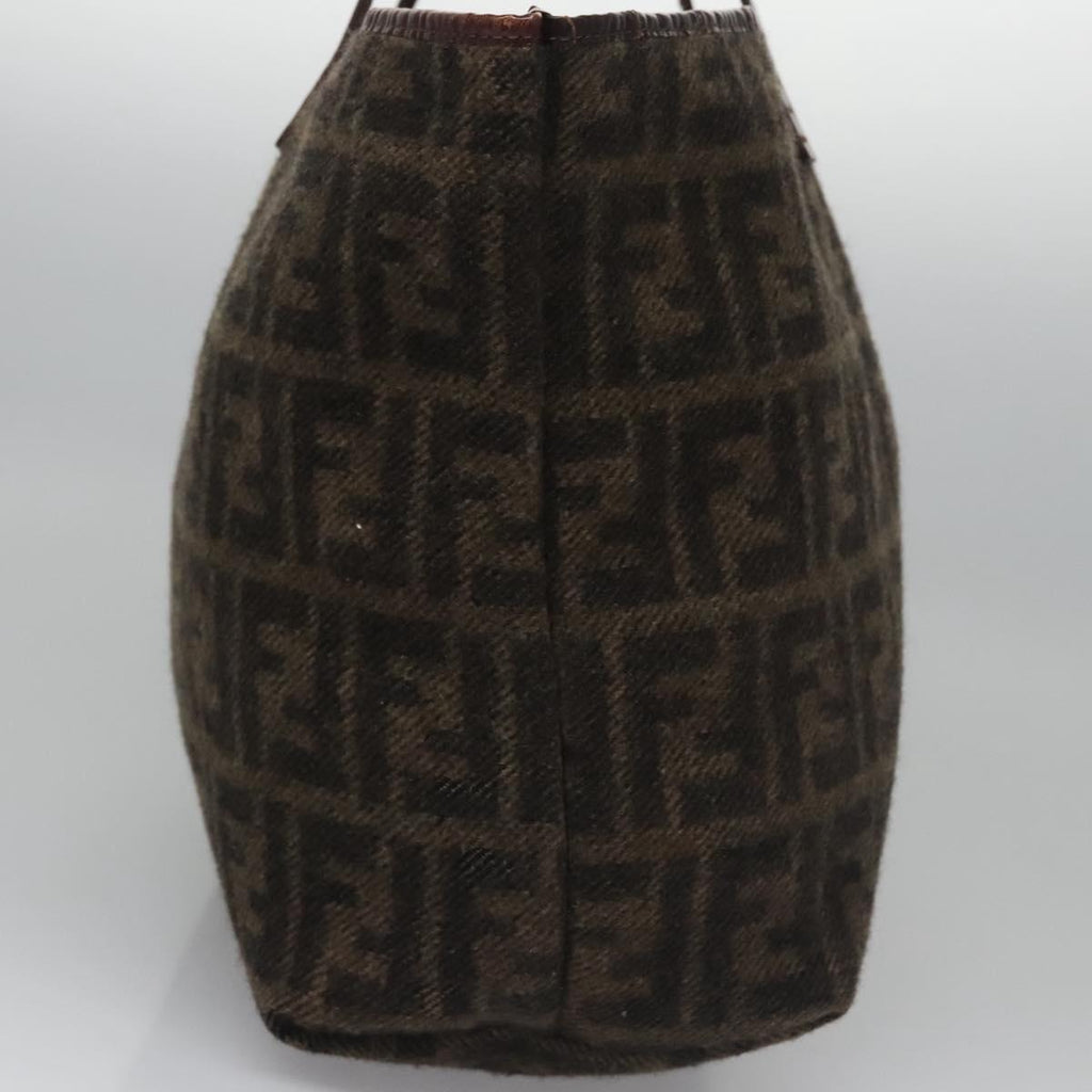 FENDI Zucca Canvas Tote Bag Brown Blackbs21636