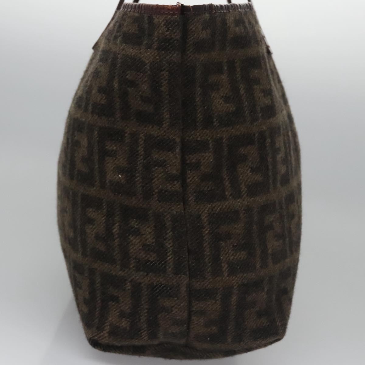 FENDI Zucca Canvas Tote Bag Brown Blackbs21636