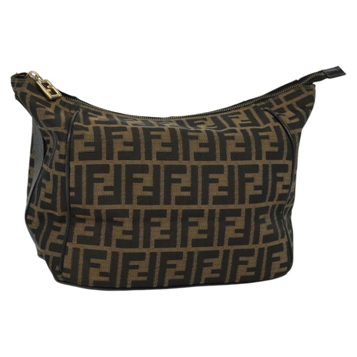 FENDI Zucca Canvas Hand Bag Brownbs21928