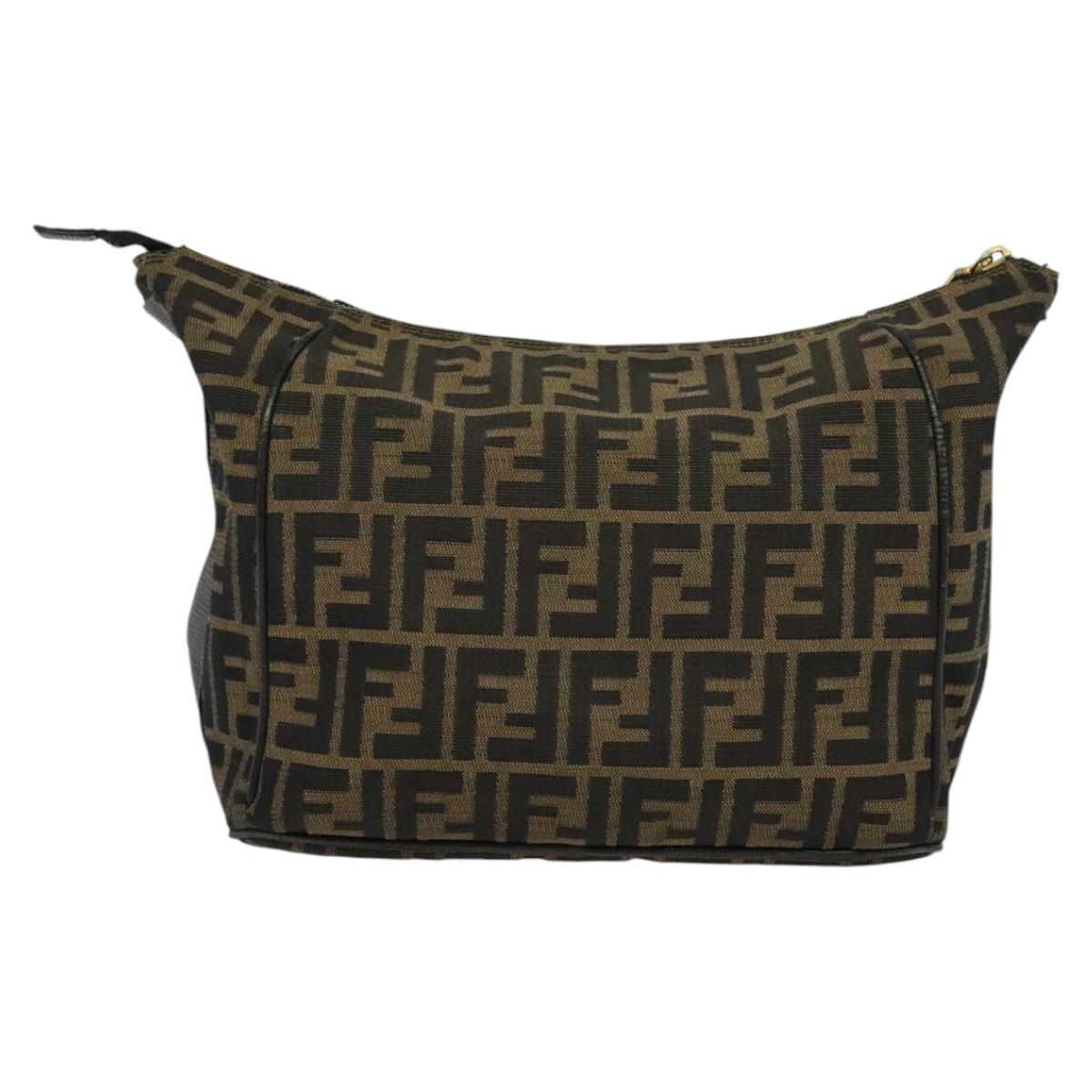 FENDI Zucca Canvas Hand Bag Brownbs21928