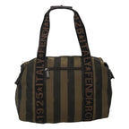 FENDI Pecan Canvas Tote Bag Brown Black goldbs21954