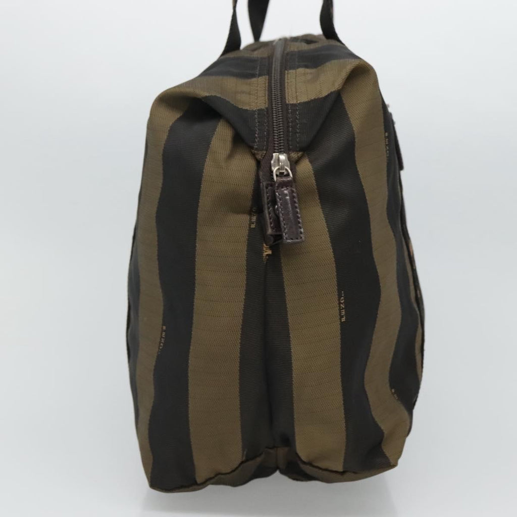 FENDI Pecan Canvas Tote Bag Brown Black goldbs21954