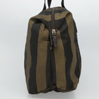 FENDI Pecan Canvas Tote Bag Brown Black goldbs21954