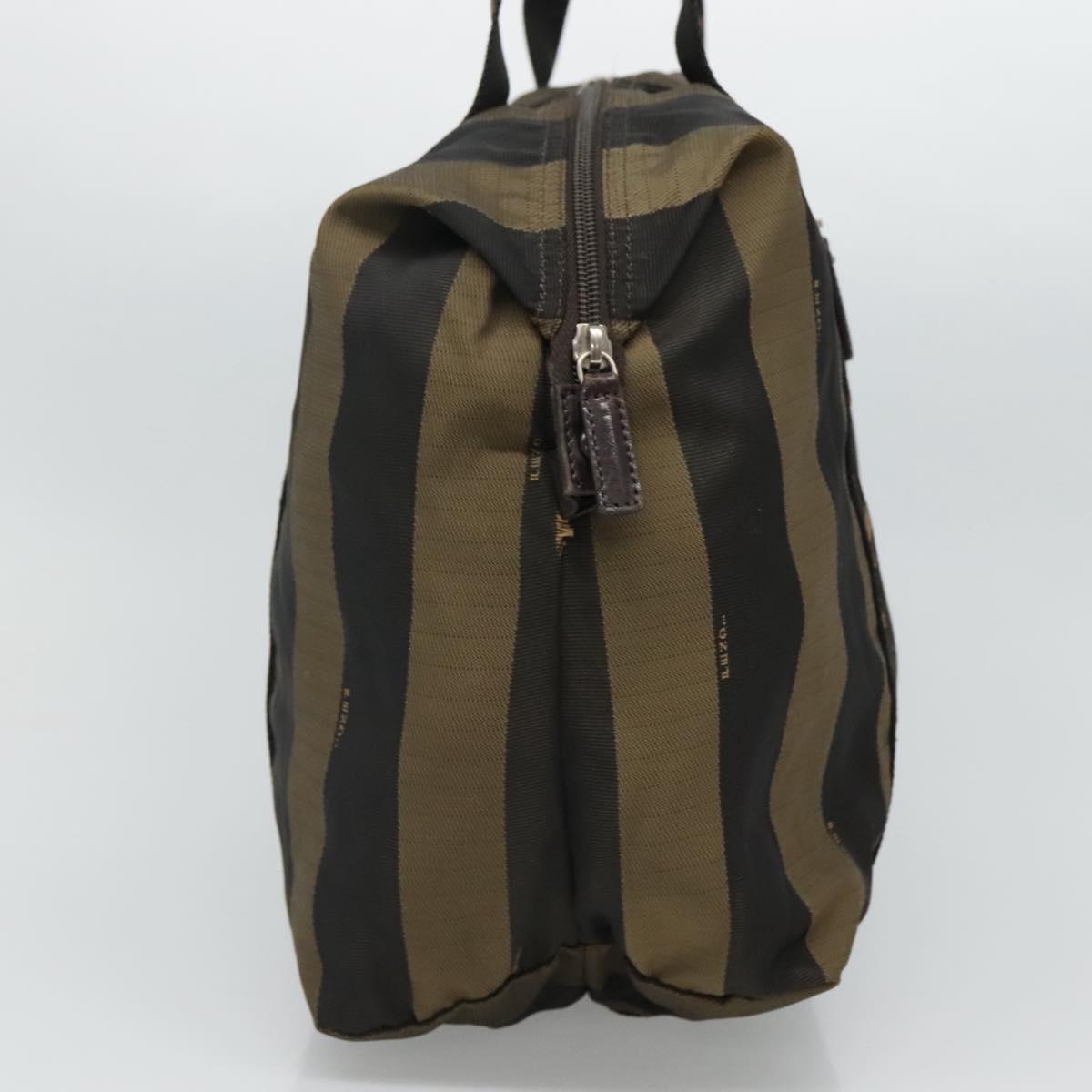 FENDI Pecan Canvas Tote Bag Brown Black goldbs21954