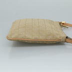 FENDI Zucchino Canvas Shoulder Bag Beige Goldbs21960