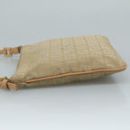 FENDI Zucchino Canvas Shoulder Bag Beige Goldbs21960