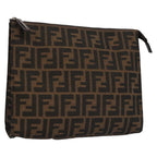 FENDI Zucca Canvas Clutch Bag Brownbs22209