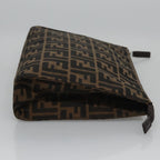 FENDI Zucca Canvas Clutch Bag Brownbs22209
