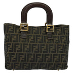 FENDI Zucca Canvas Hand Bag Brownbs22272