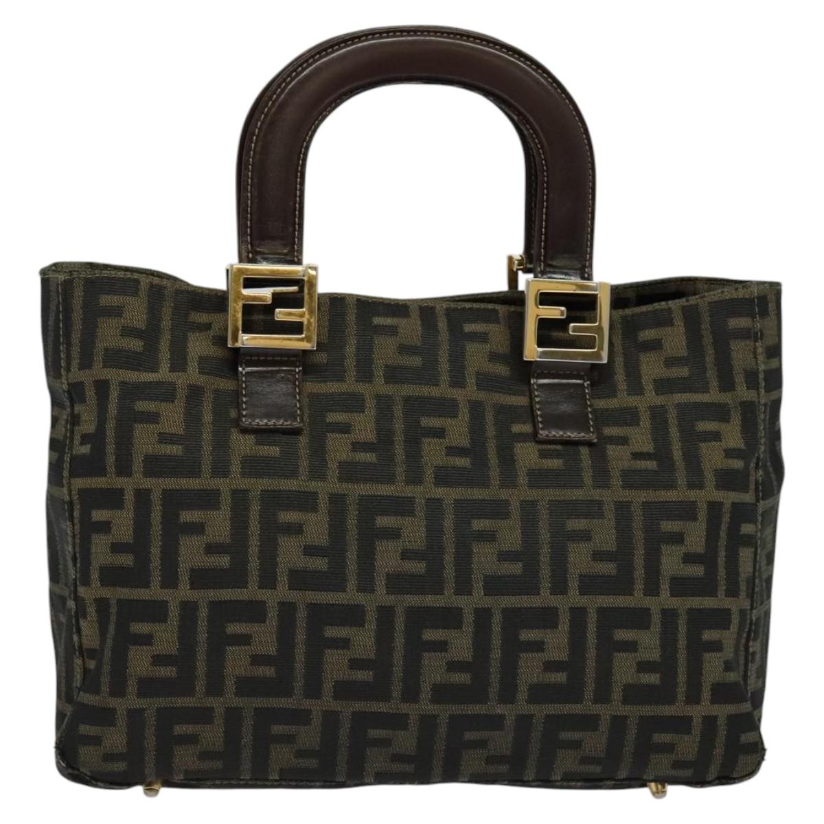 FENDI Zucca Canvas Hand Bag Brownbs22272