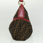 FENDI Zucca Canvas Shoulder Bag Brown Blackbs2858