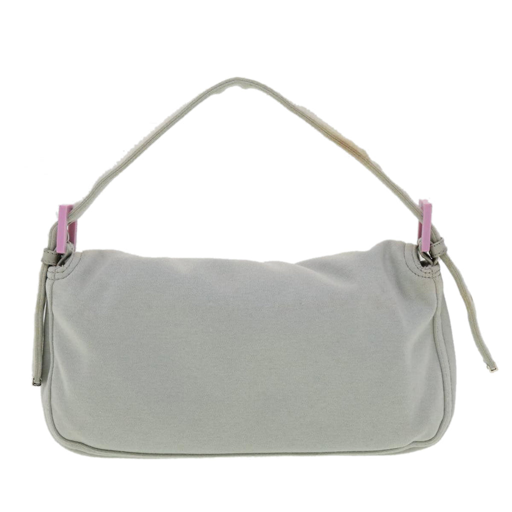 FENDI Mamma Baguette Shoulder Bag Canvas Graybs3128