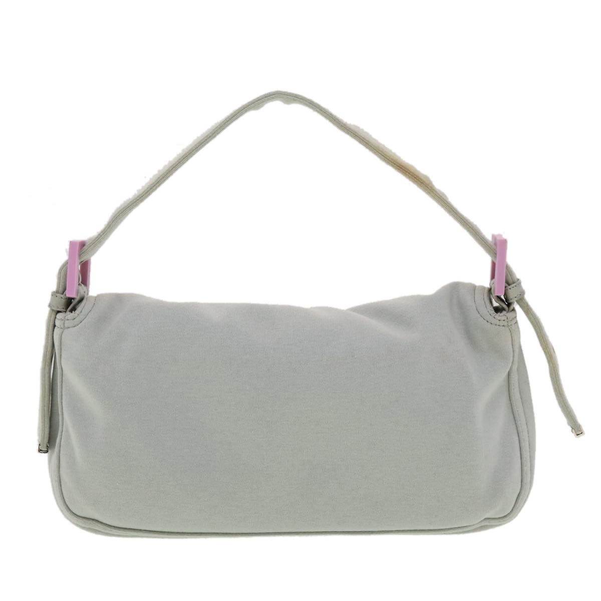 FENDI Mamma Baguette Shoulder Bag Canvas Graybs3128