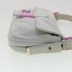 FENDI Mamma Baguette Shoulder Bag Canvas Graybs3128