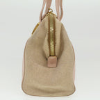 FENDI Hand Bag Leather Canvas 2way Pink Auth bs3819