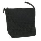 FENDI Zucchino Canvas Hand Bag Black Auth bs4045
