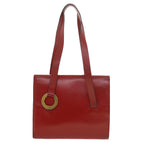CELINE Shoulder Bag Leather Red  4297