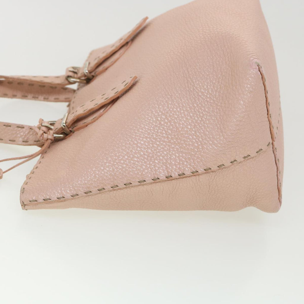 FENDI Celeria Tote Bag Leather Pink Auth bs4616