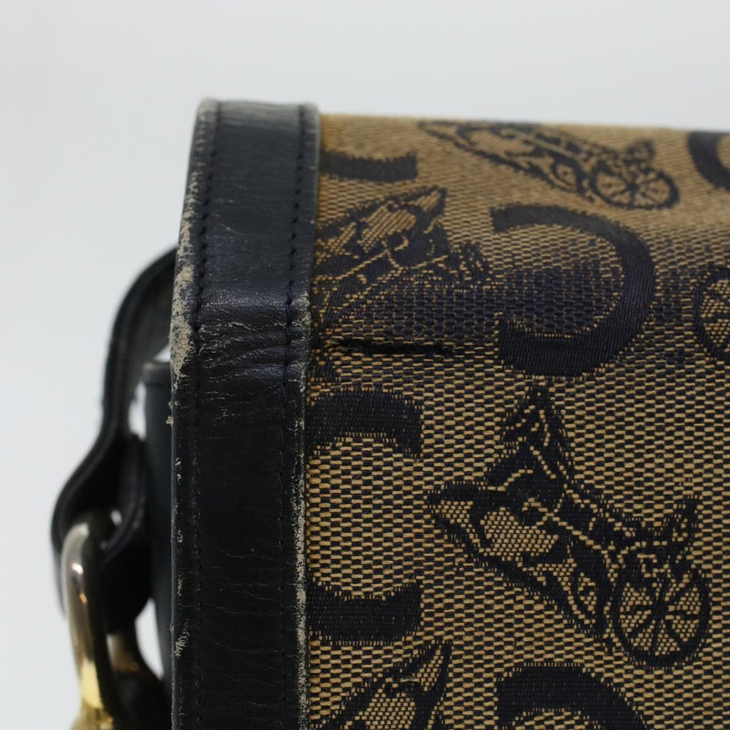 CELINE C Macadam Canvas Shoulder Bag Navy  5114