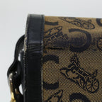 CELINE C Macadam Canvas Shoulder Bag Navy  5114