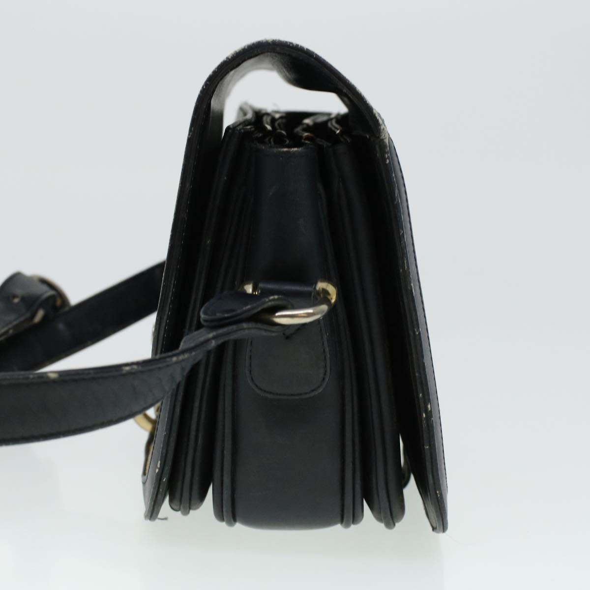CELINE C Macadam Canvas Shoulder Bag Navy  5114