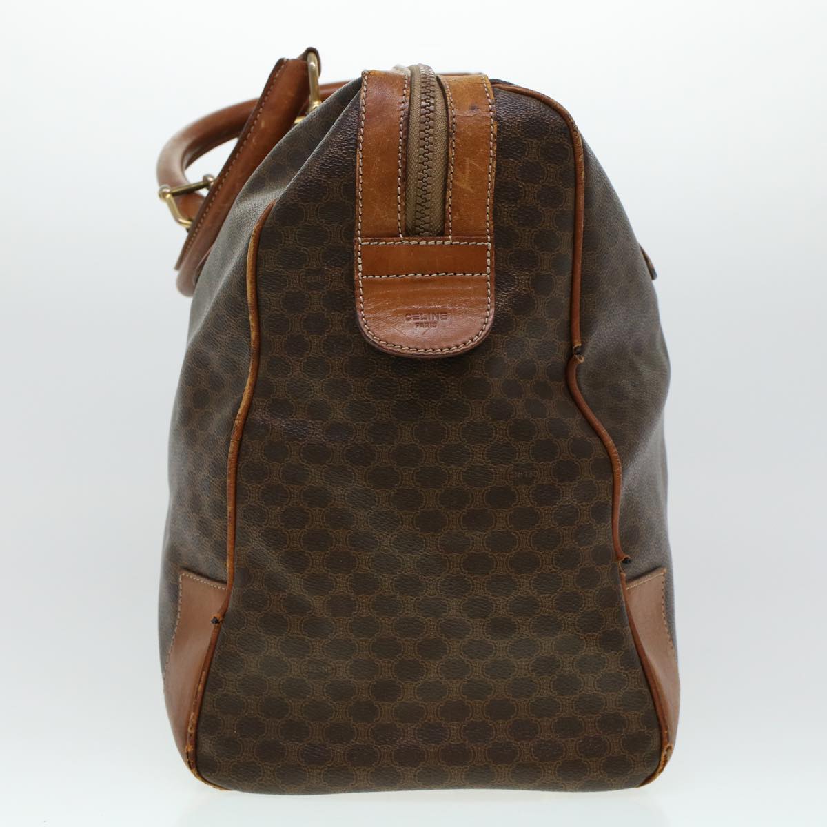 CELINE Macadam Canvas Hand Bag Boston Bag PVC Leather 3Set Beige  5171