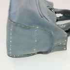 CELINE Hand Bag Suede Light Blue  5202