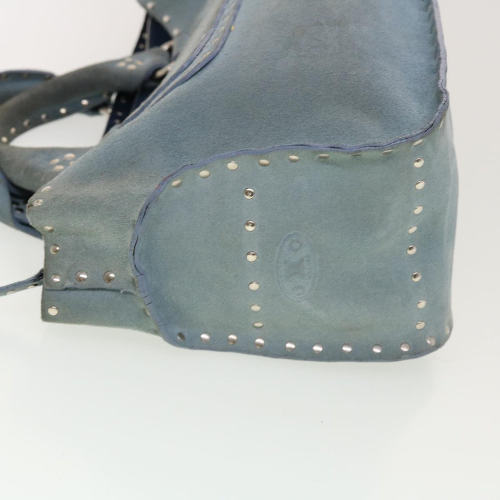 CELINE Hand Bag Suede Light Blue  5202
