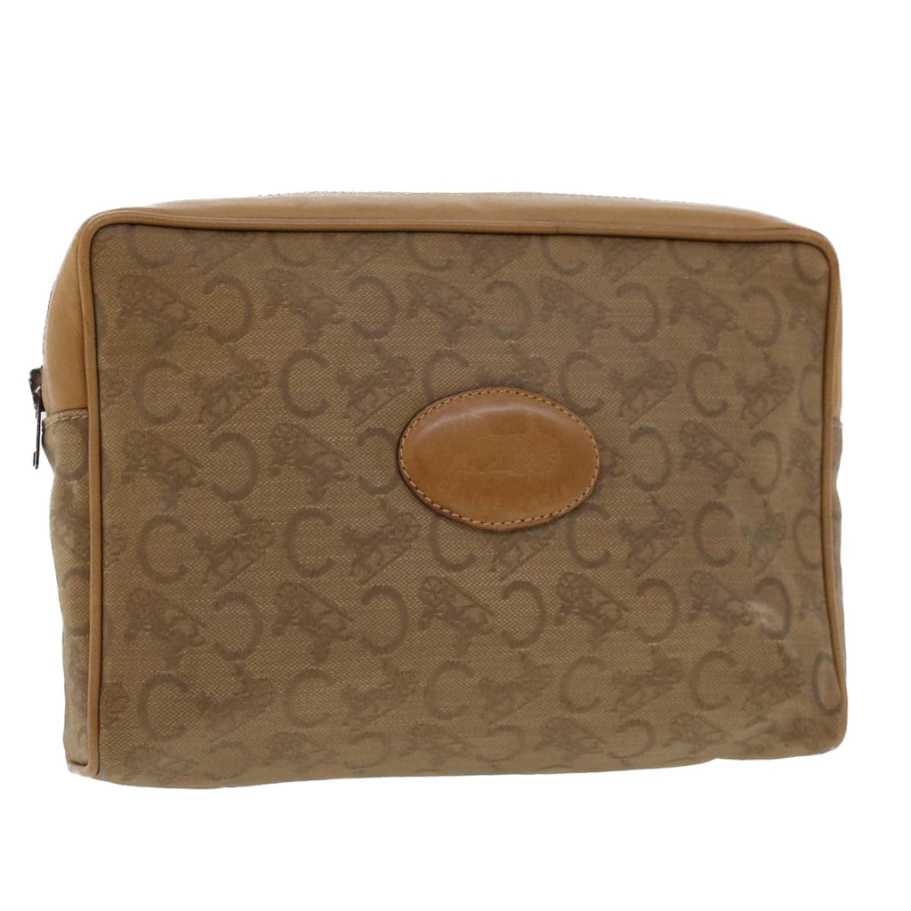 CELINE C Macadam Canvas Clutch Bag Beige  5459
