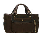 CELINE Hand Bag Nylon Brown  5493