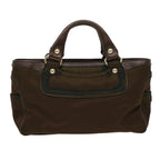 CELINE Hand Bag Nylon Brown  5493