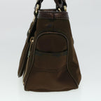 CELINE Hand Bag Nylon Brown  5493