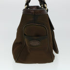CELINE Hand Bag Nylon Brown  5493