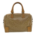 CELINE C Macadam Canvas Boston Bag Brown  5755