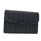 CELINE C Macadam Canvas Clutch Shoulder Bag 2Set Beige Navy  5756