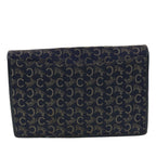 CELINE C Macadam Canvas Clutch Shoulder Bag 2Set Beige Navy  5756