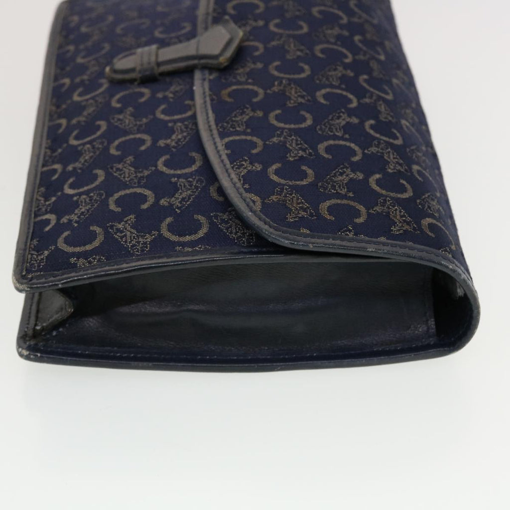 CELINE C Macadam Canvas Clutch Shoulder Bag 2Set Beige Navy  5756