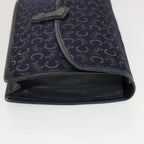 CELINE C Macadam Canvas Clutch Shoulder Bag 2Set Beige Navy  5756
