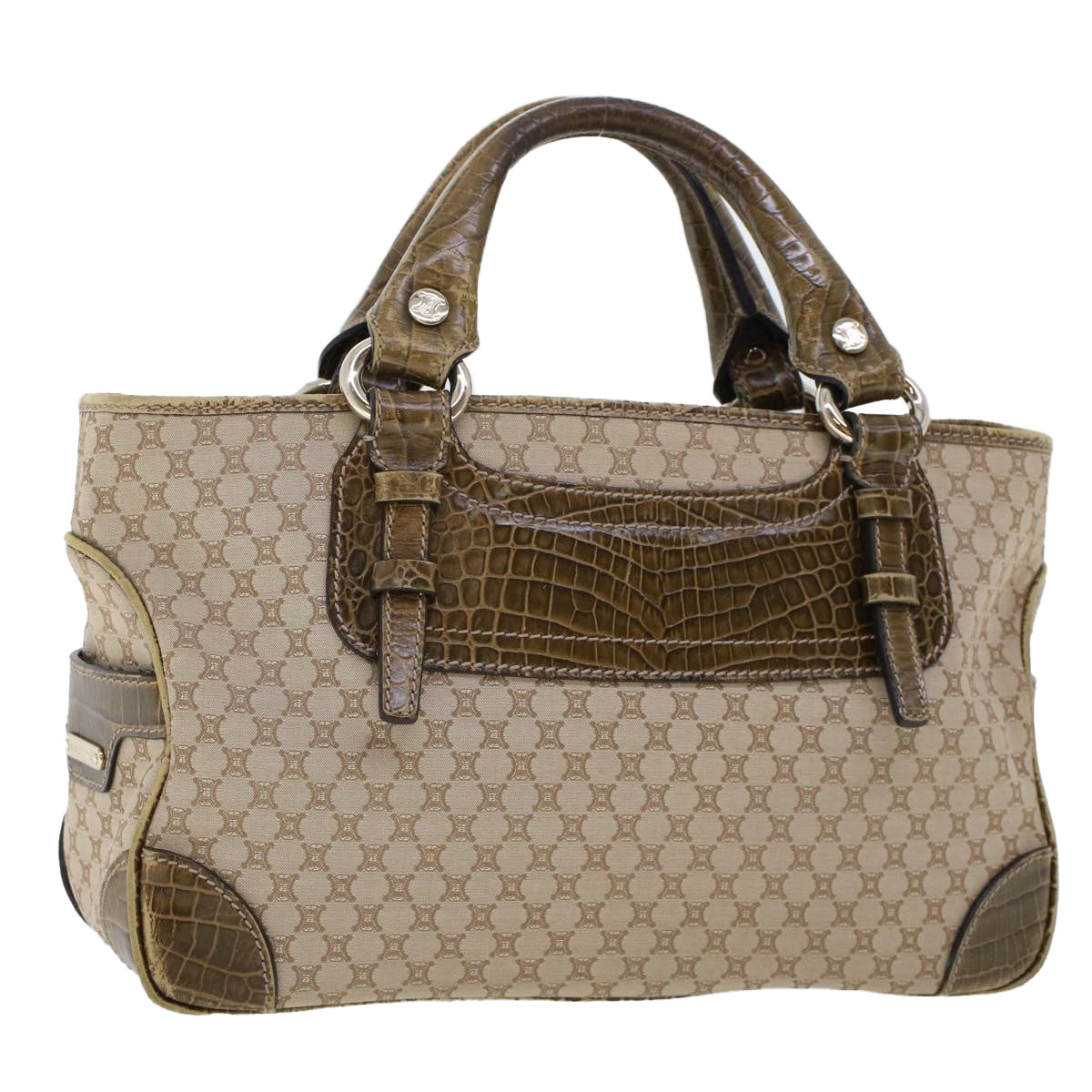 CELINE Macadam Canvas Boogie Bag Hand Bag Beige WC-ST-0068  5785