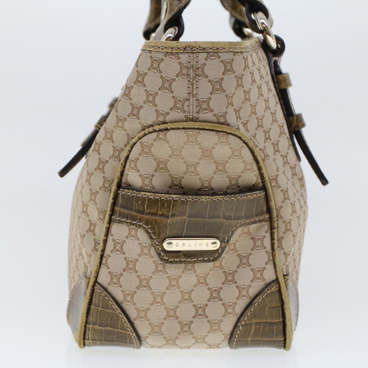 CELINE Macadam Canvas Boogie Bag Hand Bag Beige WC-ST-0068  5785