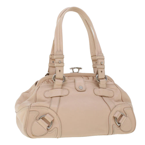CELINE Shoulder Bag Leather Pink  5788
