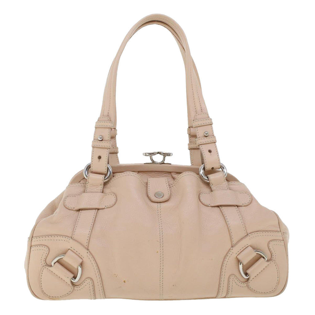 CELINE Shoulder Bag Leather Pink  5788