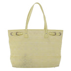 CHRISTIAN DIOR Lady Dior Canage Tote Bag ted Canvas Yellow  bs5871
