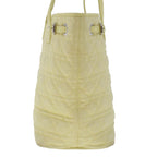 CHRISTIAN DIOR Lady Dior Canage Tote Bag ted Canvas Yellow  bs5871