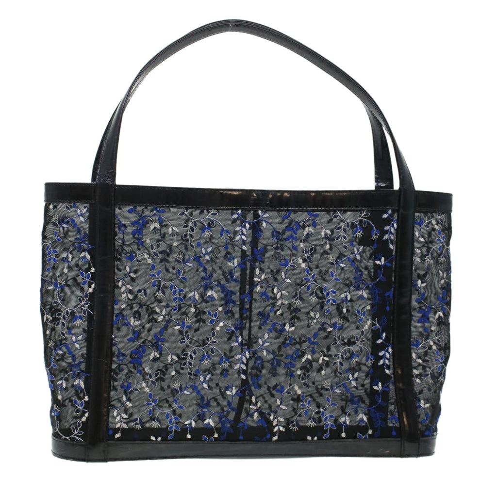 Chloe Mesh Floral Tote Bag Nylon Black bs5942