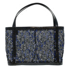Chloe Mesh Floral Tote Bag Nylon Black bs5942