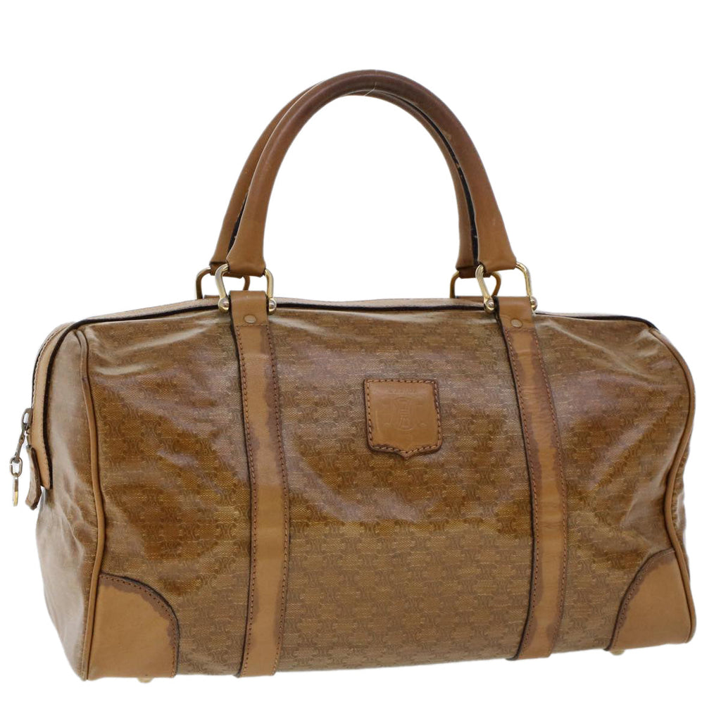 CELINE Macadam Canvas Boston Bag Coated Canvas Brown  6013