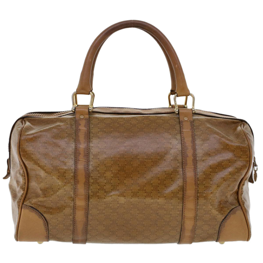 CELINE Macadam Canvas Boston Bag Coated Canvas Brown  6013